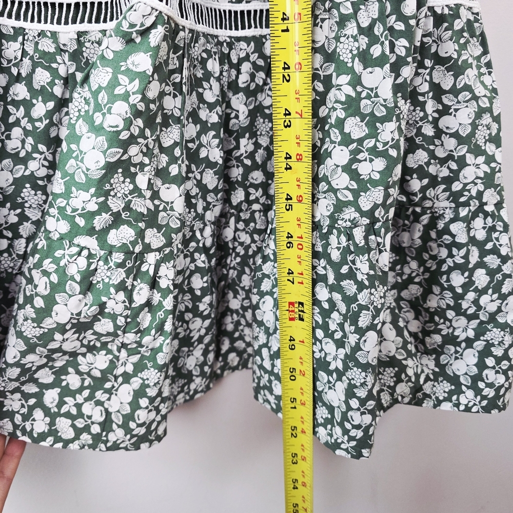 AUREUM Green Floral Smocked Midi Dress Size Large - Picture 11 of 14